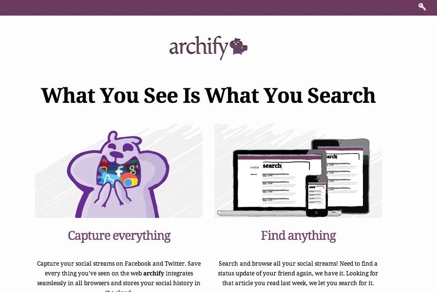 Homepage of Archify