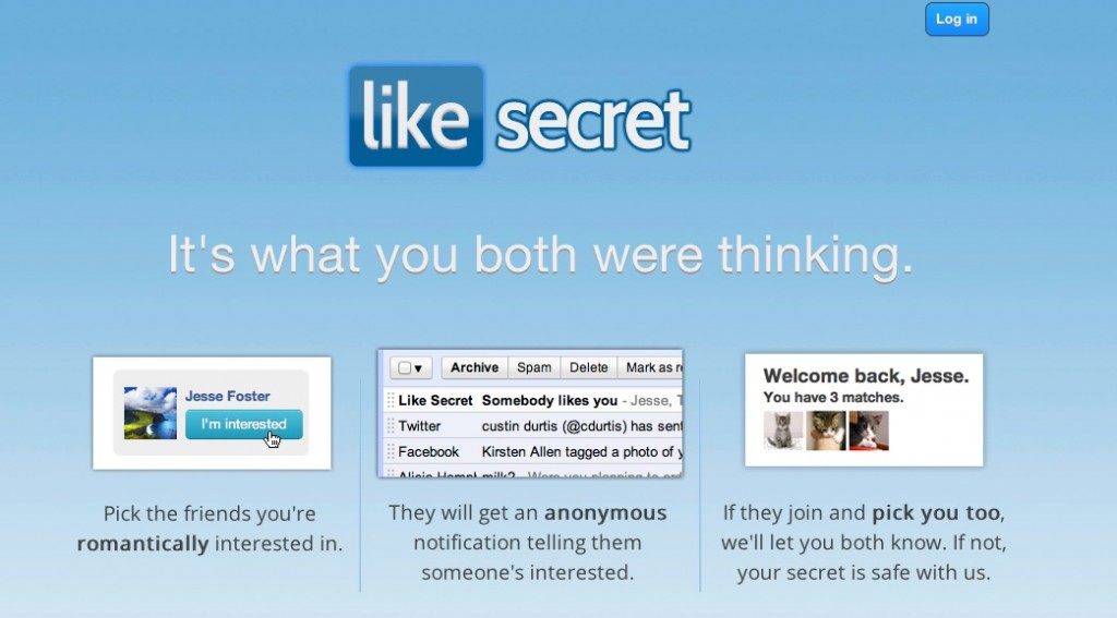 Like Secret Facebook dating service, dating startups