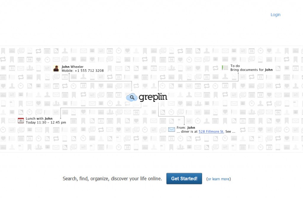 Greplin interface