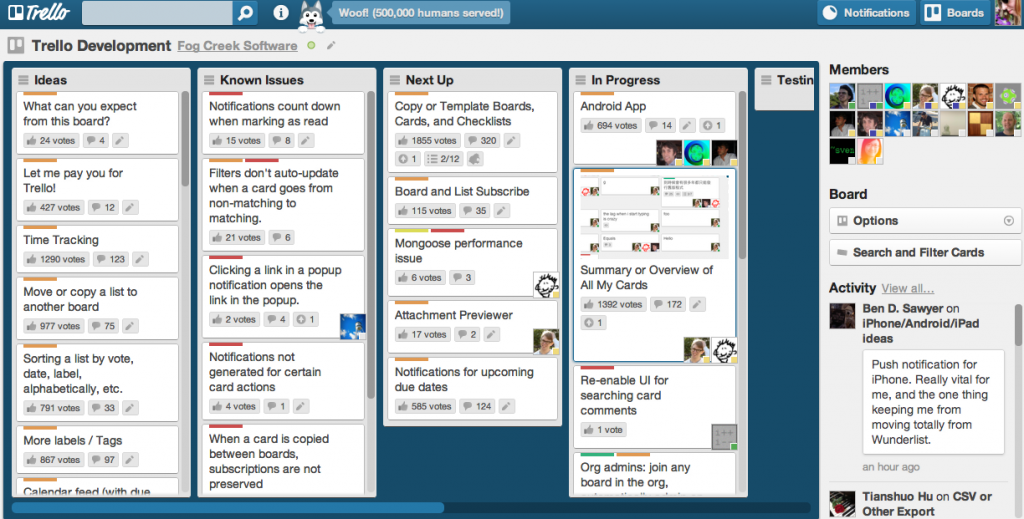 trello screenshot