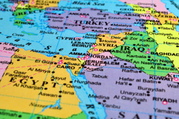 A map of North Africa and the Middle East